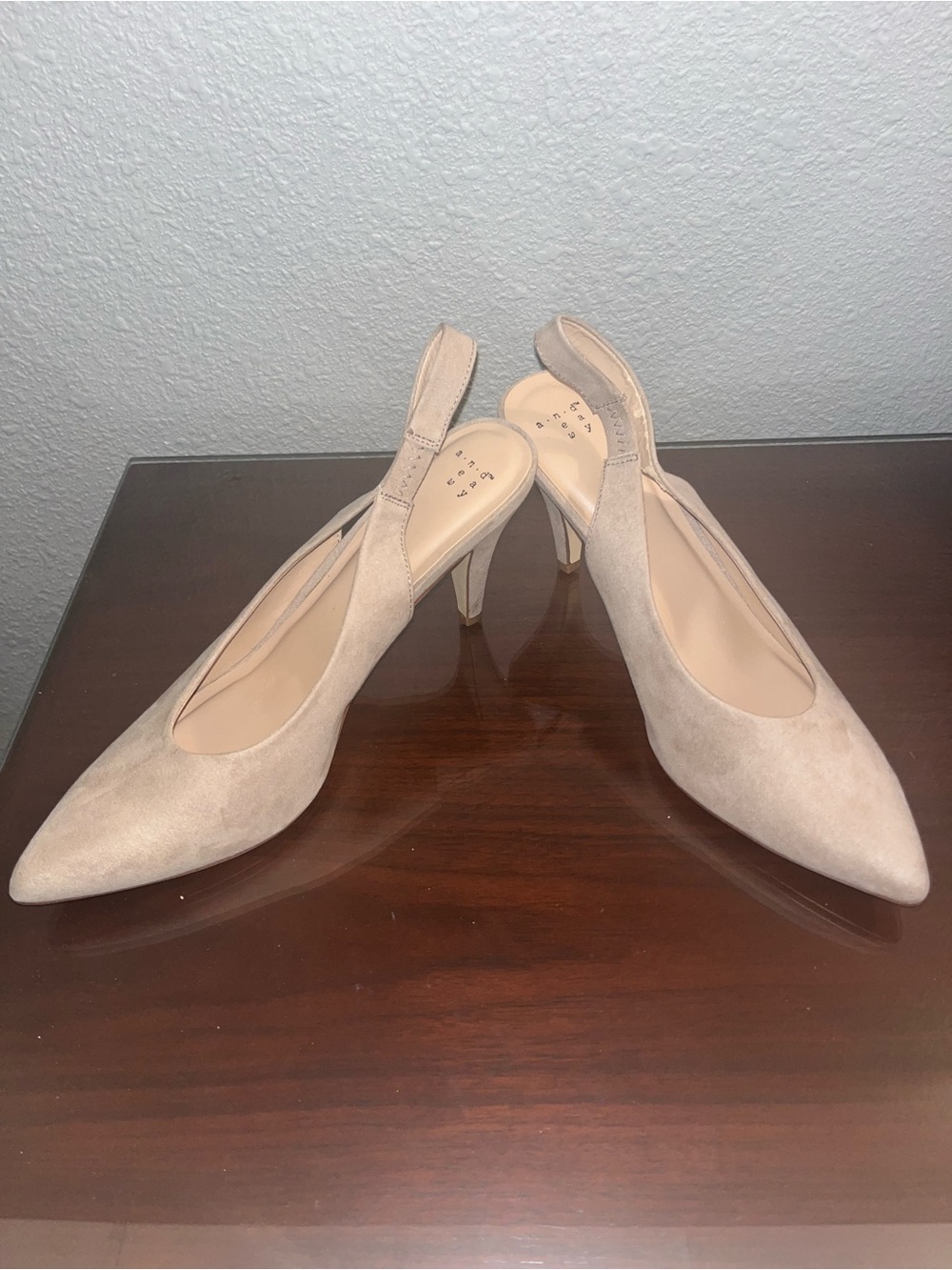 a new day Nude Pointed-Toe Slingback Heels